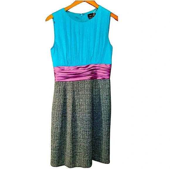 ๐ฉต๐Max and Cleo Teal and Fuchsia Houndstooth Sheath | Size 4 ๐ฉต๐ - Picture 2 of 8